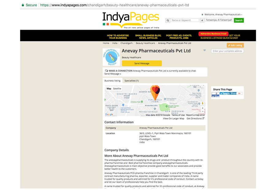 preview of best local business listed with IndyaPages