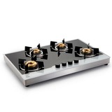 Glen 4 Burner Gas Hob Free Standing 1074 Forged Brass Burners Auto Ignition